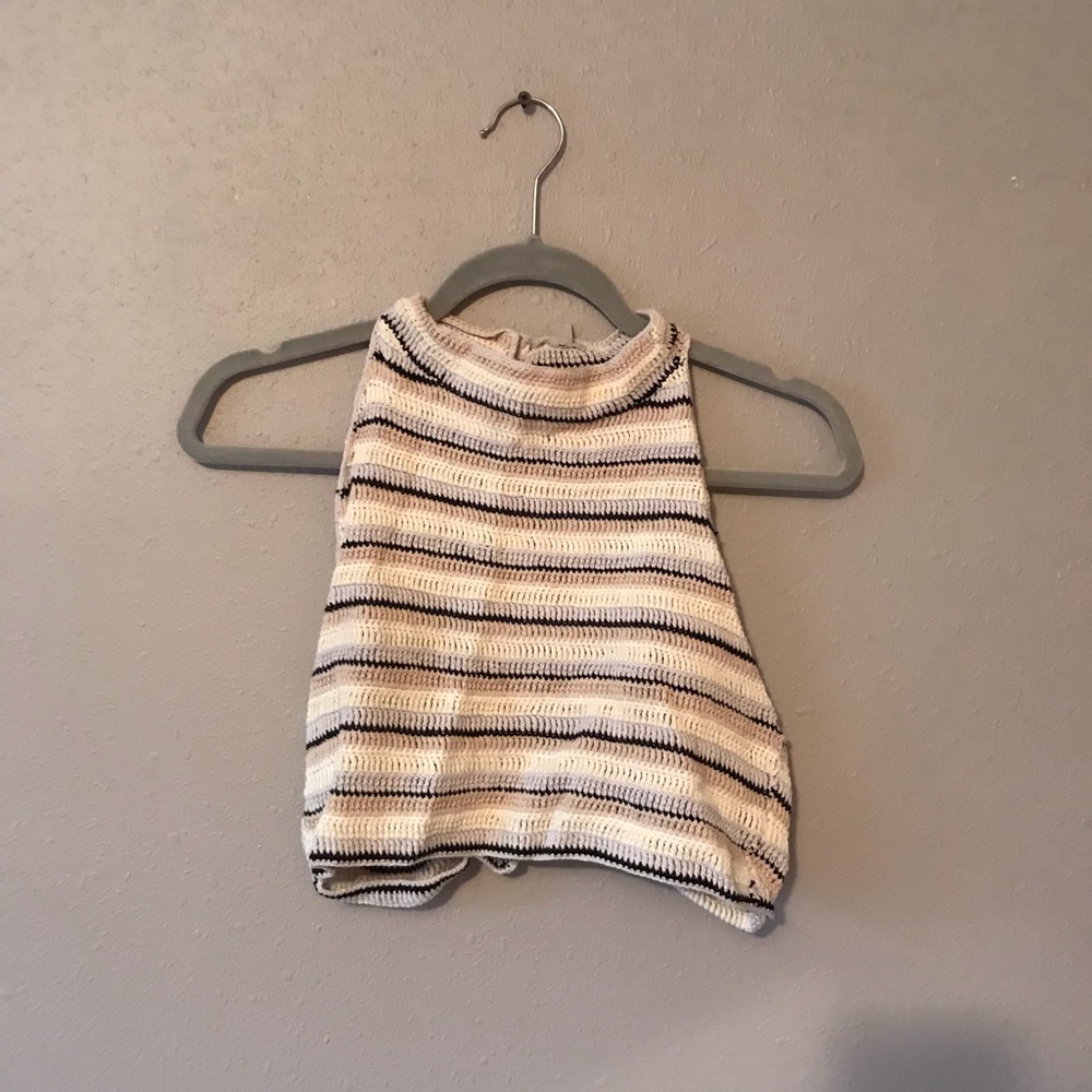 Stripe knitted crop top